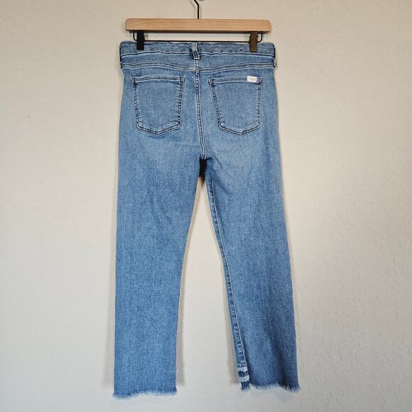 Jen7 by 7 For All Mankind Ankle Straight Jeans Raw Hem Women's 8 Casual Weeked - Picture 3 of 12